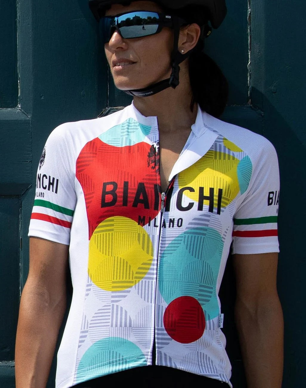 bianchi bicycle apparel Oltre Black Tee Shirt Small / Black low collar with inner trim CLOTHING | Bianchi Bikes
