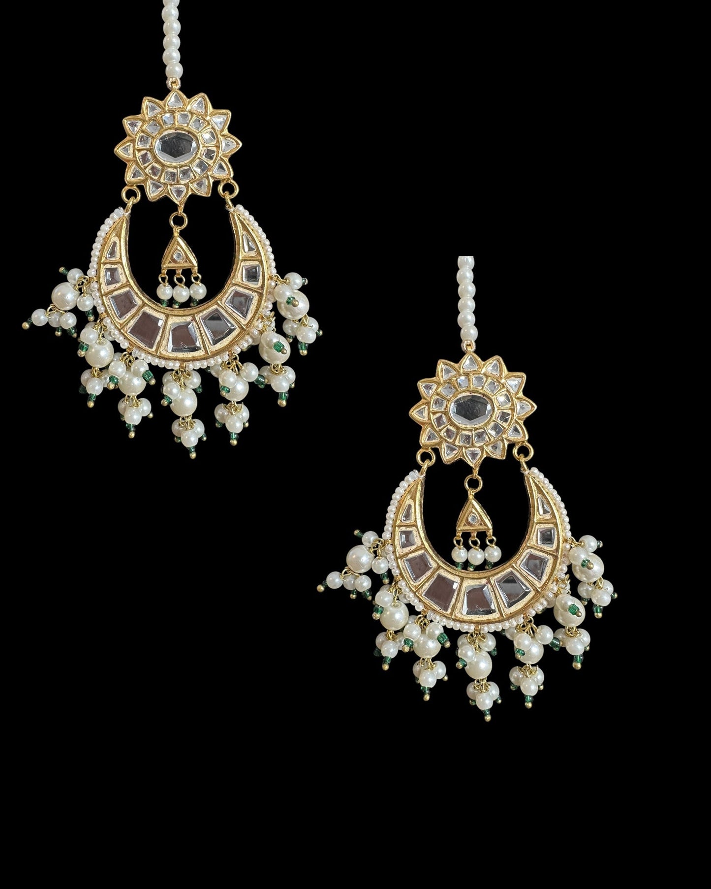 DER749 Deepa dangler earrings in kundan with pearls ( READY TO SHIP )