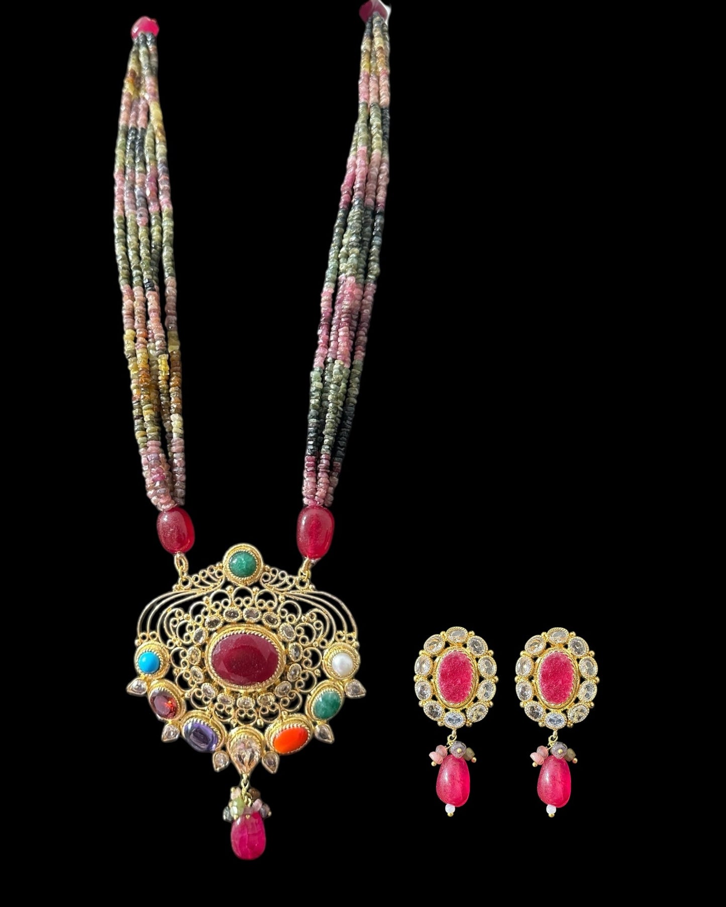 DLN127 Adaya multicolor natural beads necklace ( READY TO SHIP )