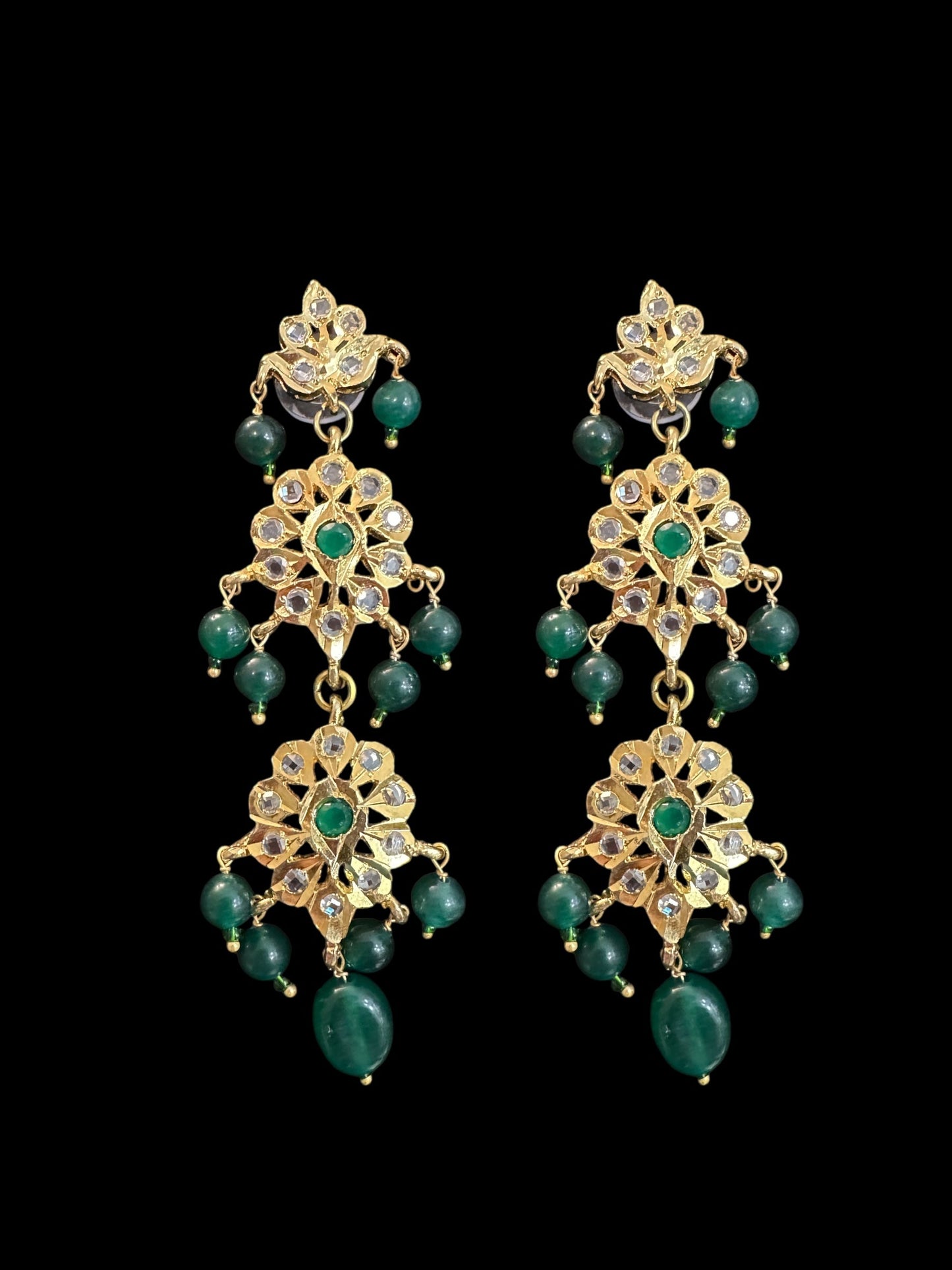 SAT103 Hyderabadi bridal satlada green ( READY TO SHIP )