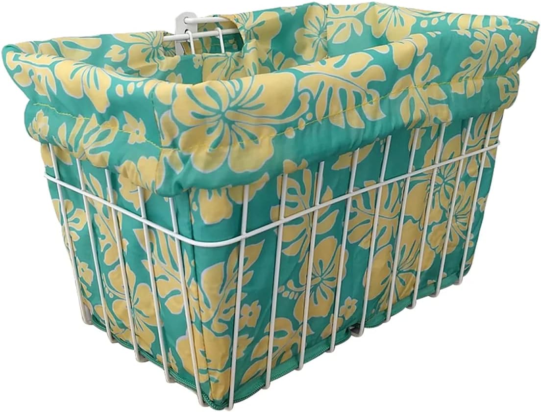 Cruiser Candy Bicycle Basket Liner 15 "x 12" x 10" (Honeydew Hibiscus)