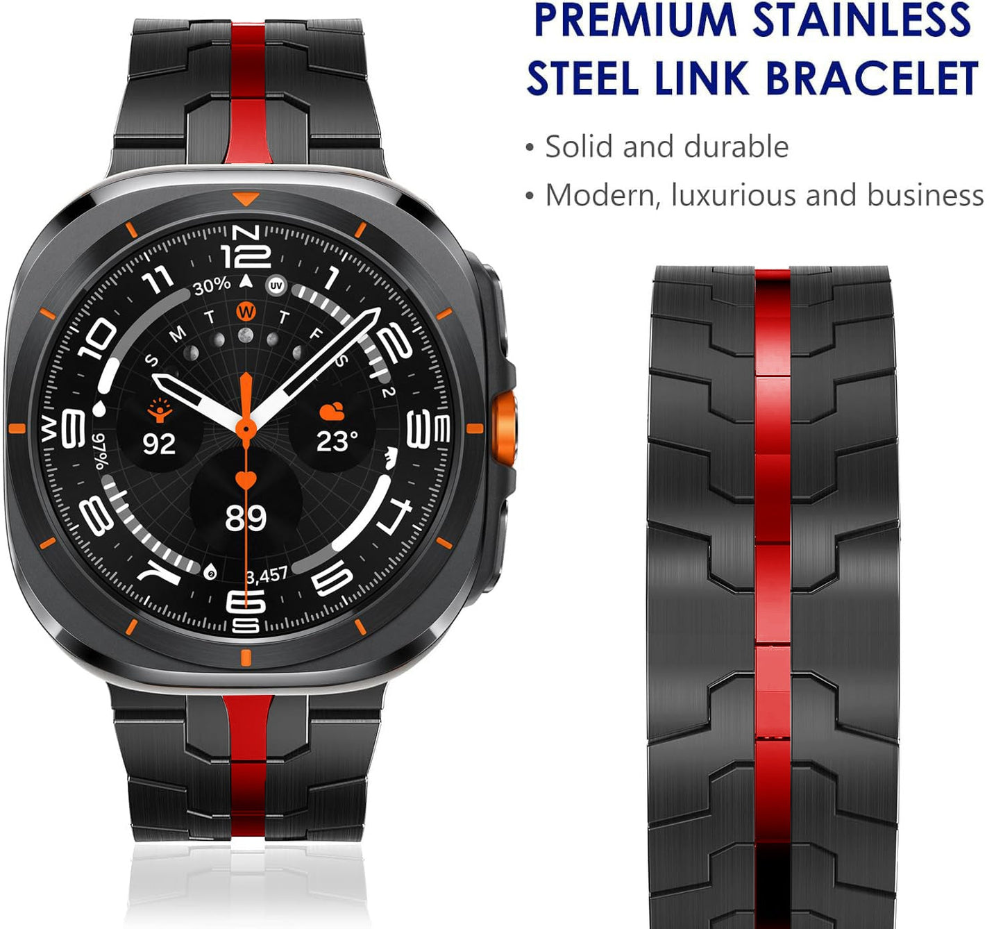 Stainless Steel Metal Watch Band for Samsung Galaxy Watch 7 Ultra