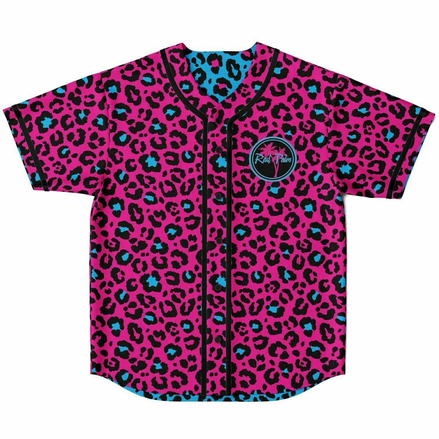 Pink and Blue Leopard Reversible Baseball Jersey