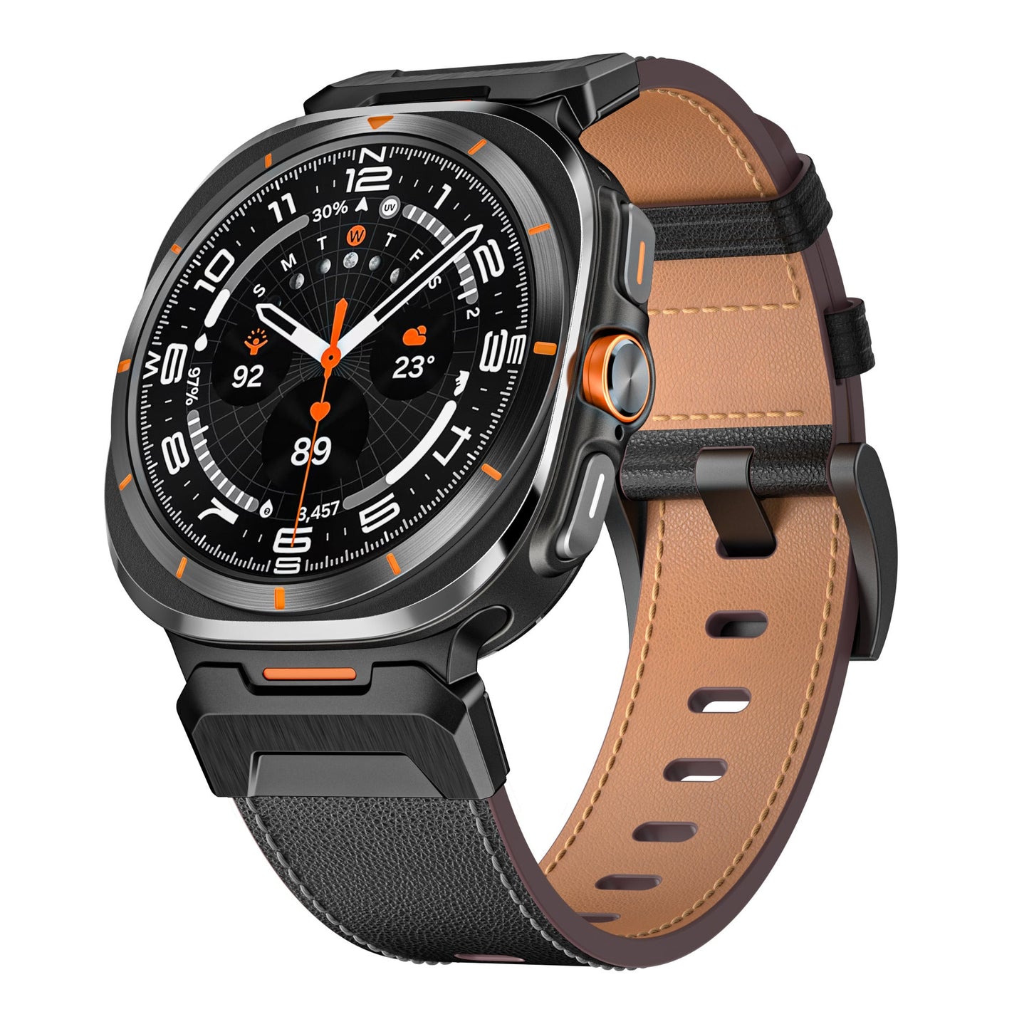 Mecha Bezel Leather Strap for Samsung Galaxy Watch