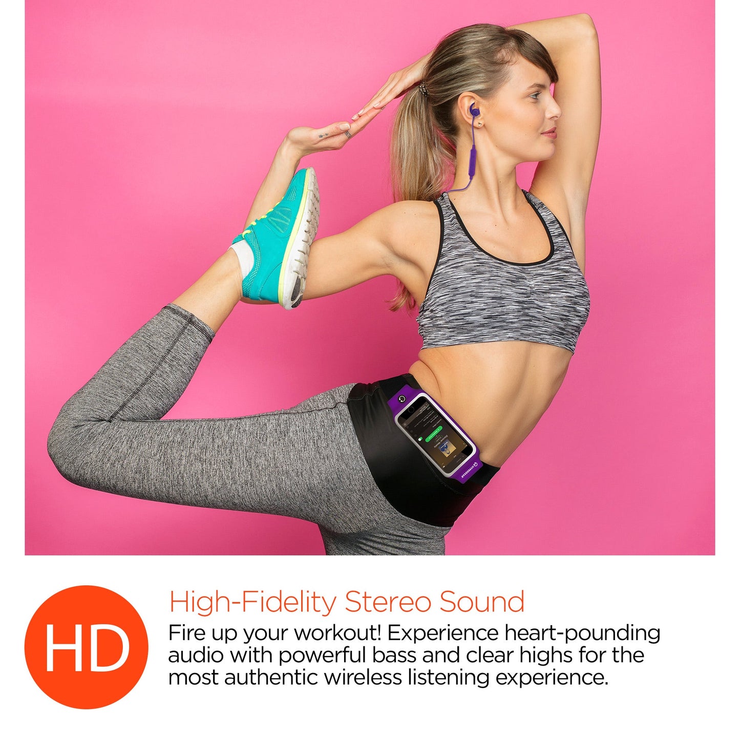 HyperGear ActiveGear Wireless Earphones + Sport Belt
