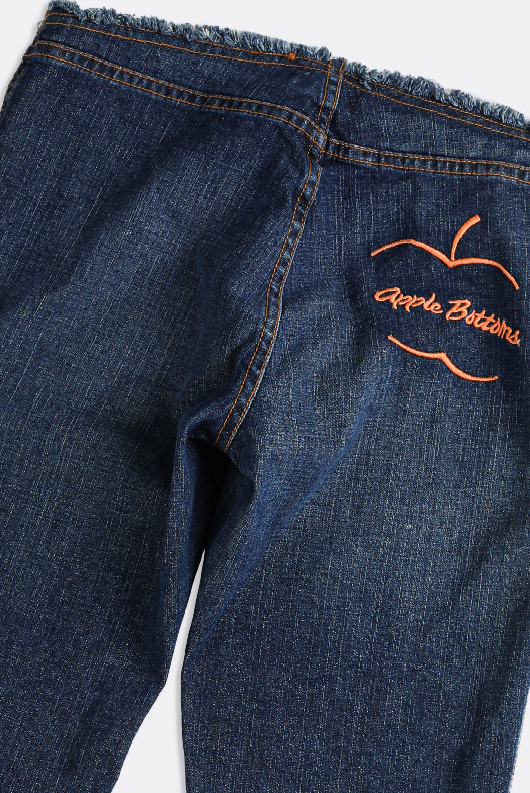 Deadstock Apple Bottom Orange Embroidered Denim Pants - W32