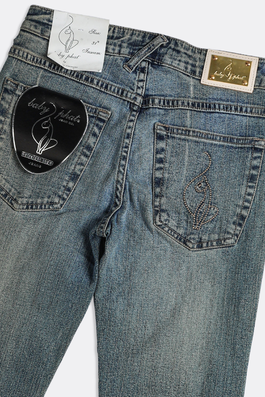 Deadstock Baby Phat Checkered Denim Pants - W26, W28, W29, W31