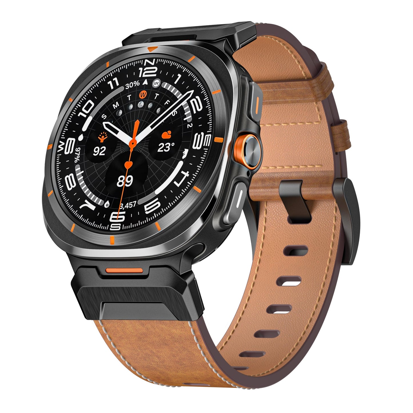 Mecha Bezel Leather Strap for Samsung Galaxy Watch