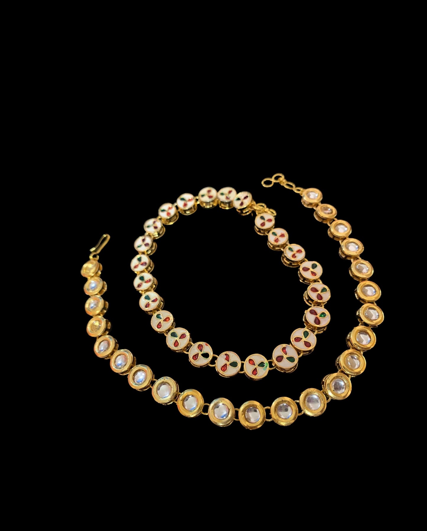 Kundan anklets (READY TO SHIP)