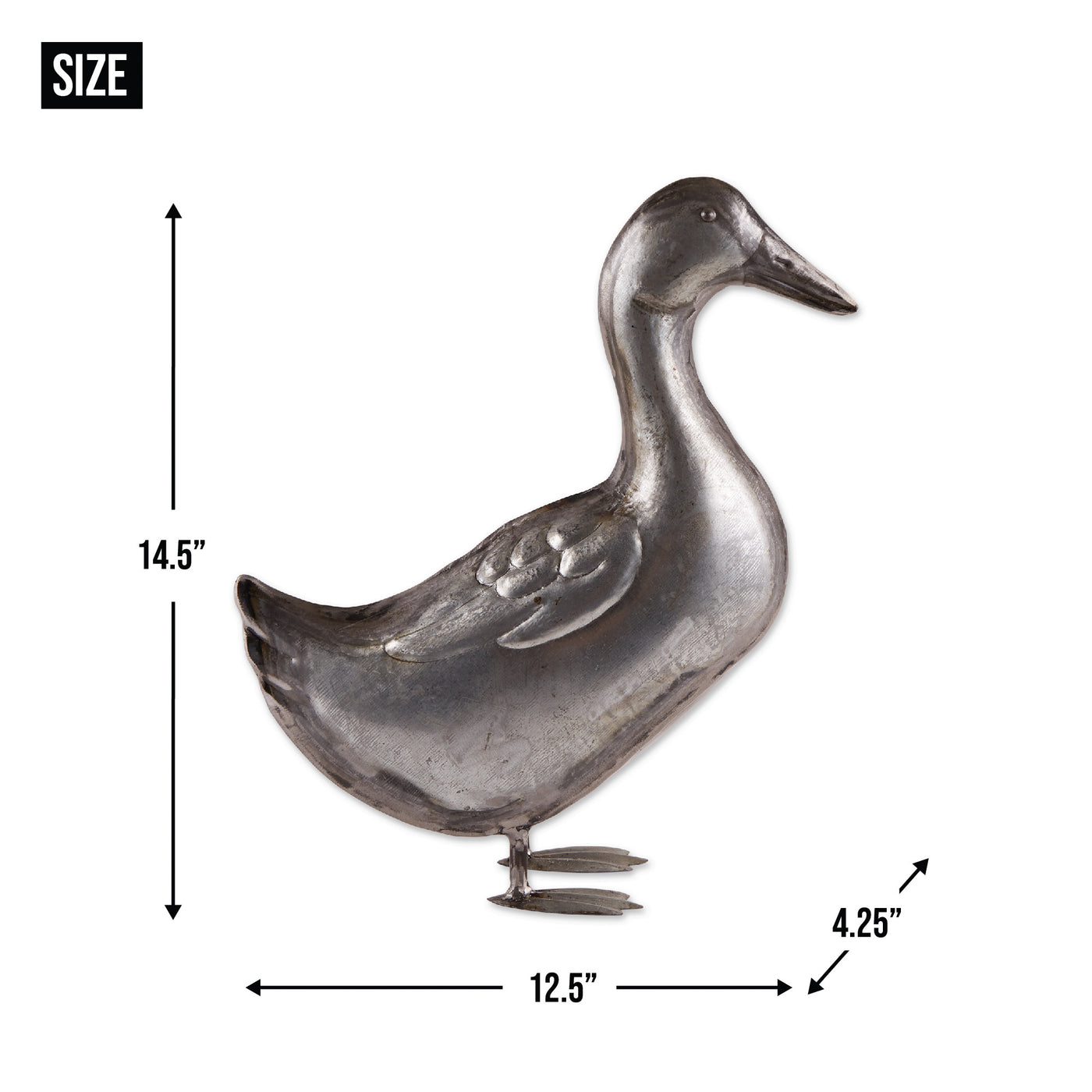 GALVANIZED DUCK SCULPTURE