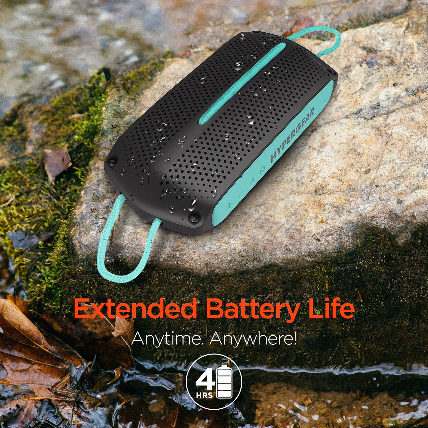 HyperGear Wave Water Resistant Wireless Speaker with Extended Battery Life (WATER-PRNT)
