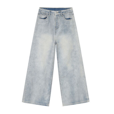 Washed Straight Leg Jeans - Sybaritic Boutique