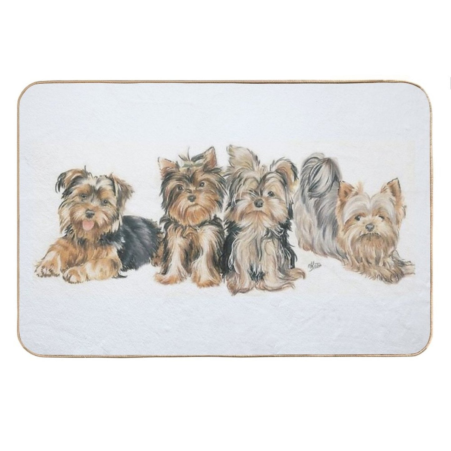 Yorkshire Terrier Puppies Bath Mat