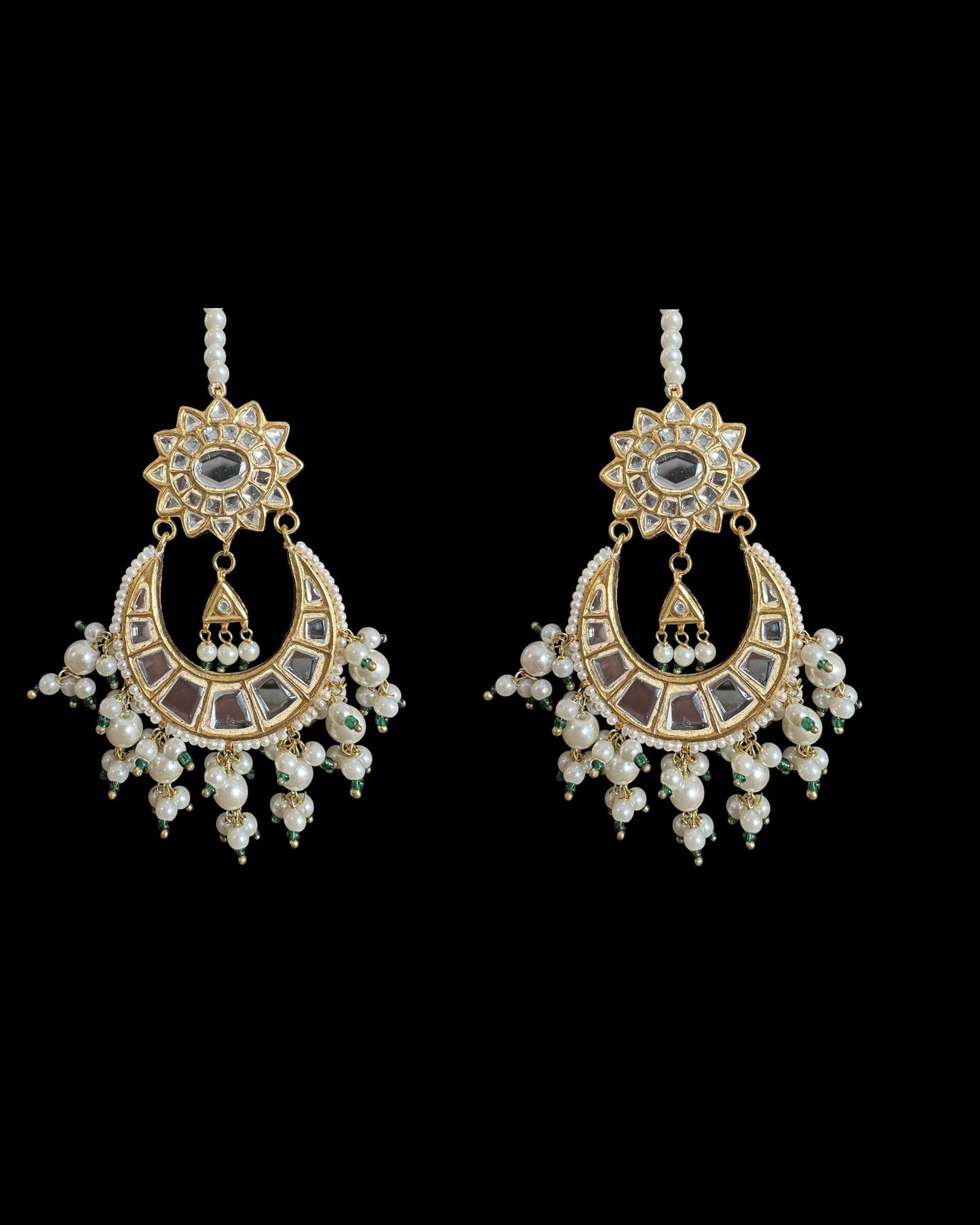 DER749 Deepa dangler earrings in kundan with pearls ( READY TO SHIP )