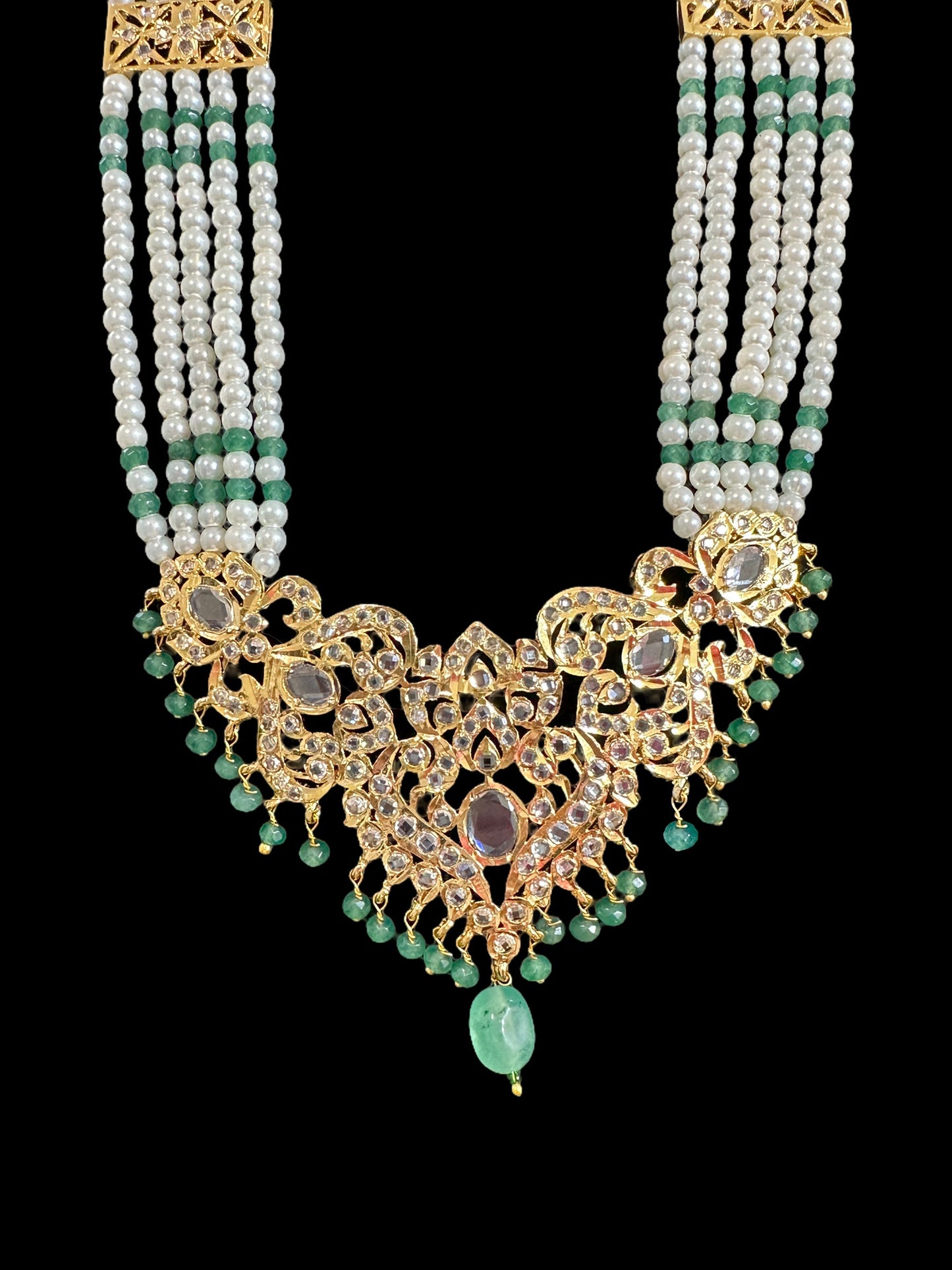 DLN46 ENESSA hyderabadi Rani haar with earrings ( SHIPS IN 4 WEEKS )
