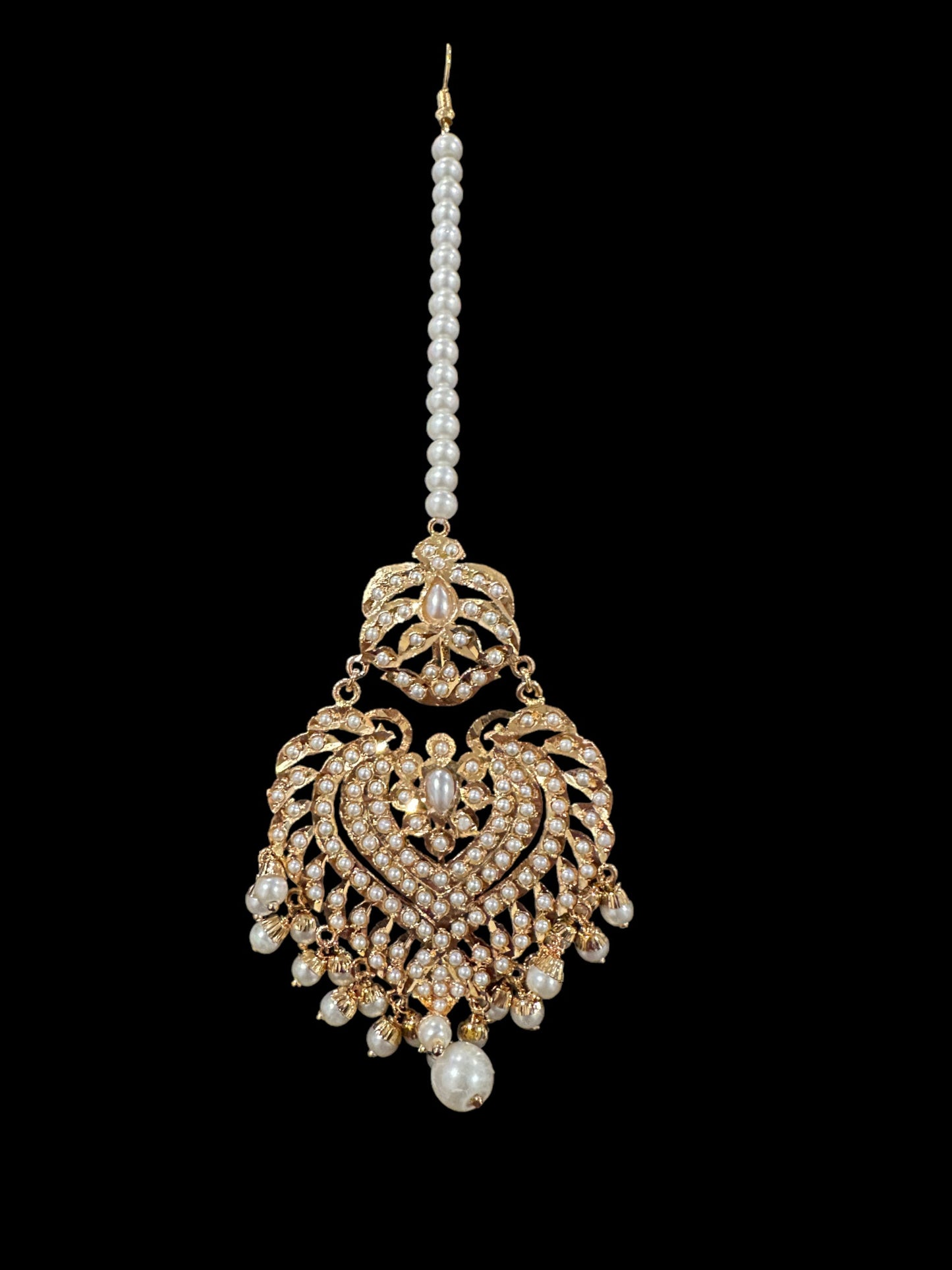 Farwah earrings tika in pearls ( READY TO SHIP )