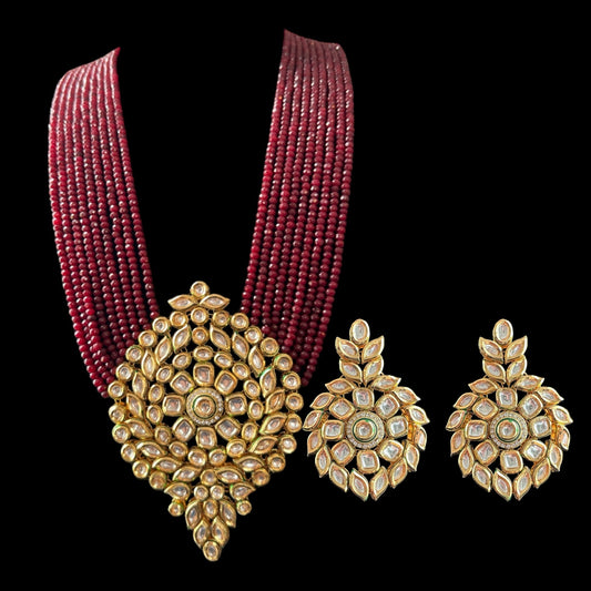 DLN79 Reeba long necklace with earrings ( SHIPS IN 3 WEEKS )