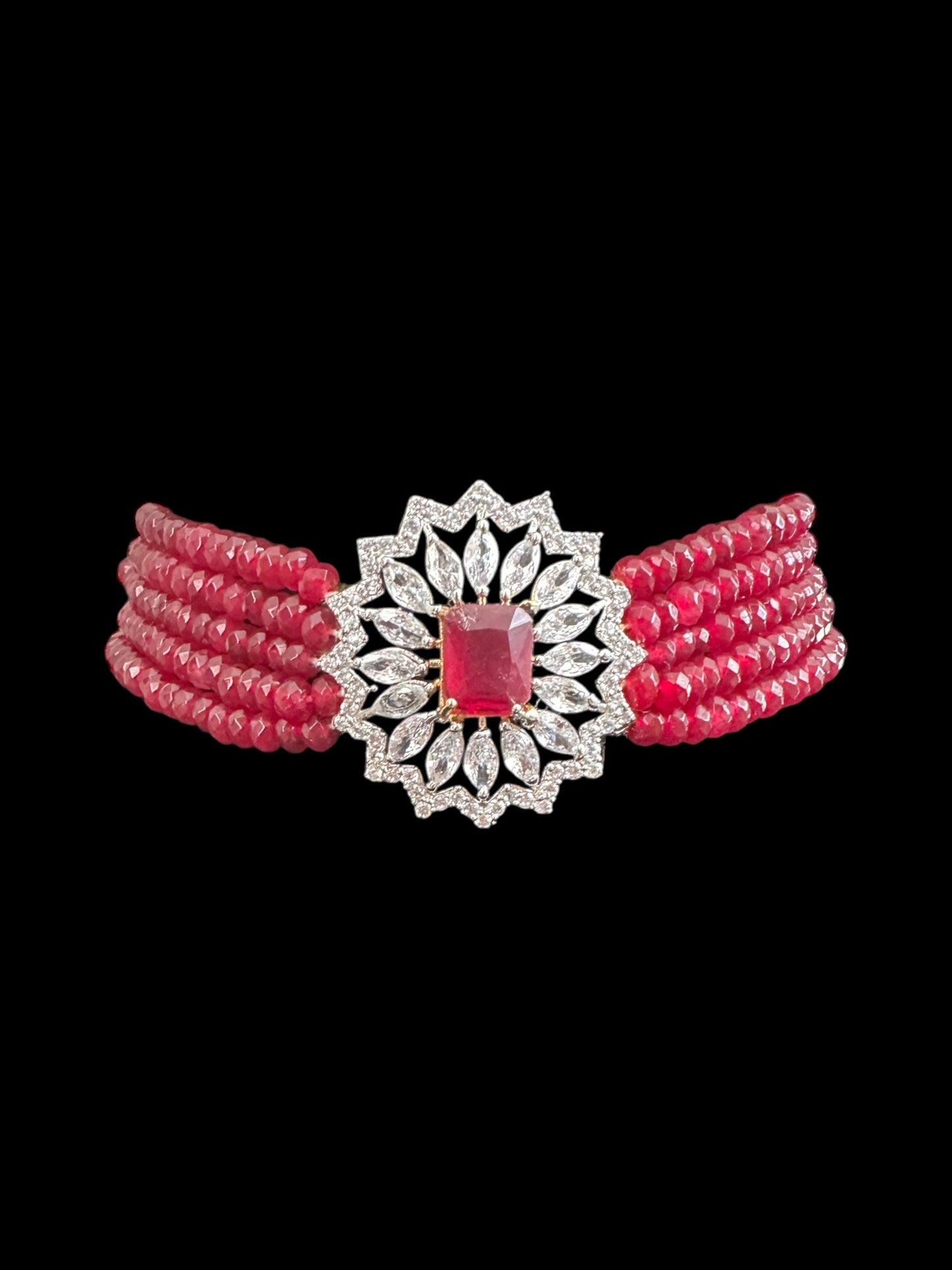 cz choker in ruby ( READY TO SHIP )