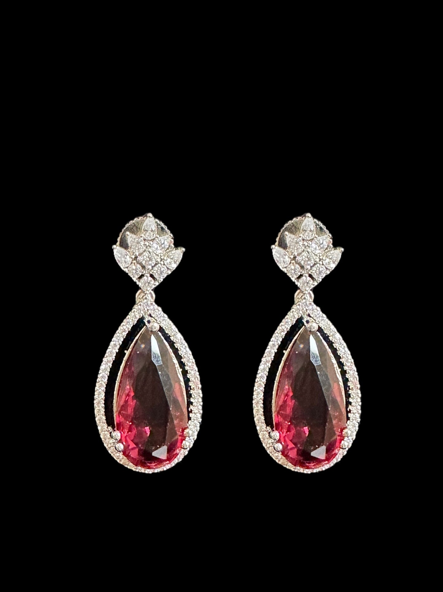 PS351 silver plated Cz pendant set- Ruby (READY TO SHIP)