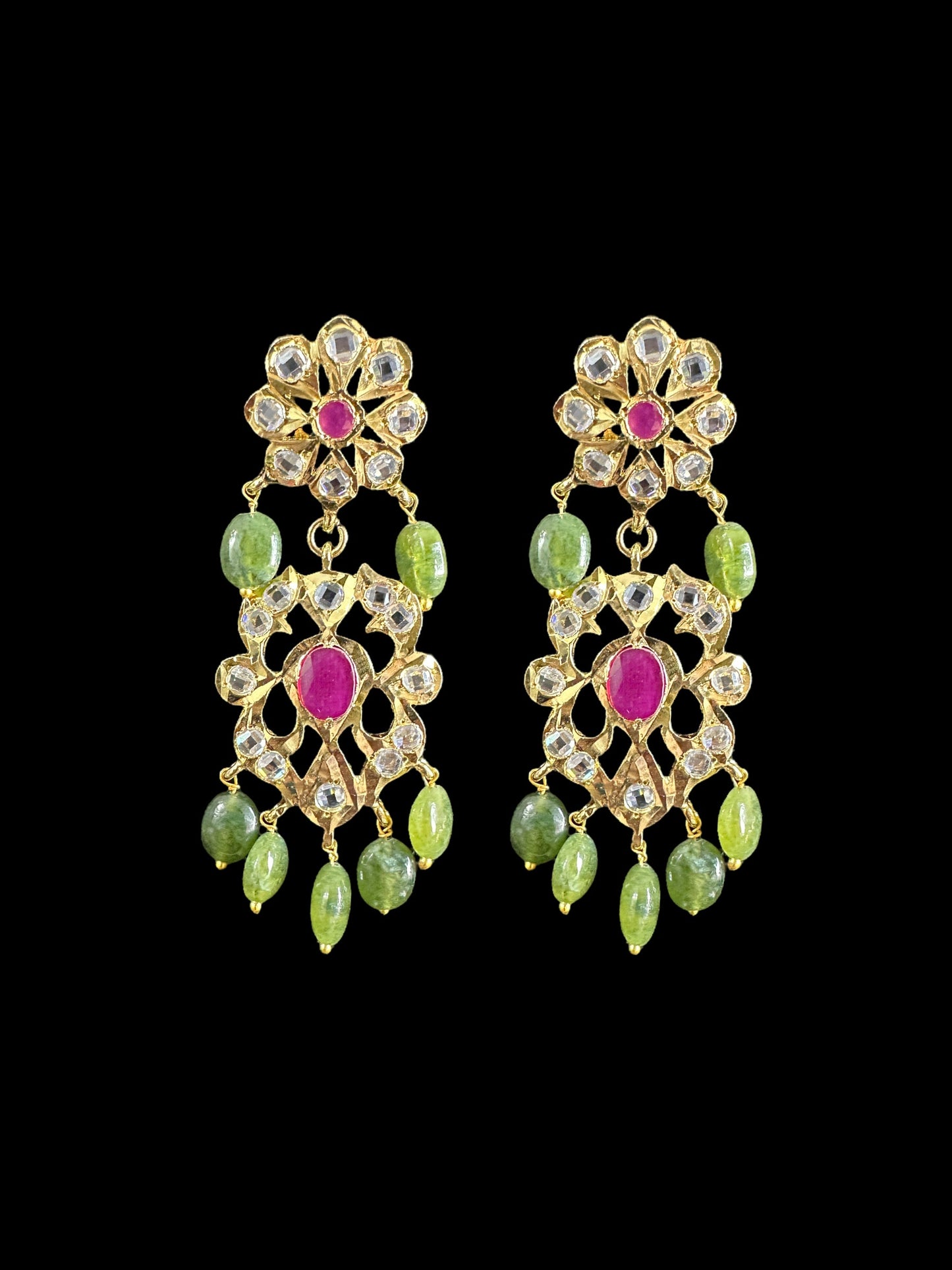 DLN62 Tourmaline beads Rani haar with earrings ( READY TO SHIP )