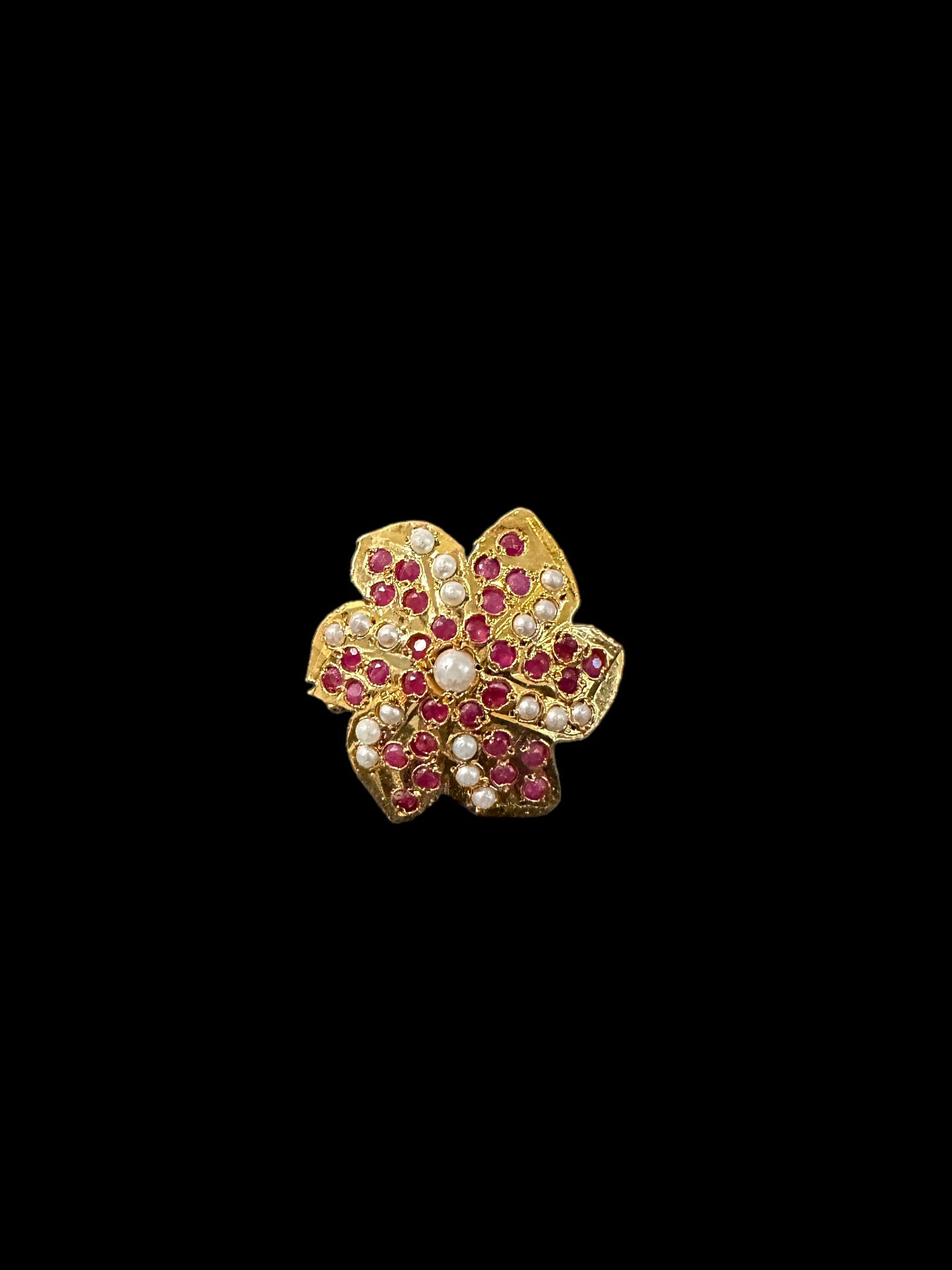 DJR113 Jadau ring - ruby pearl ( READY TO SHIP )