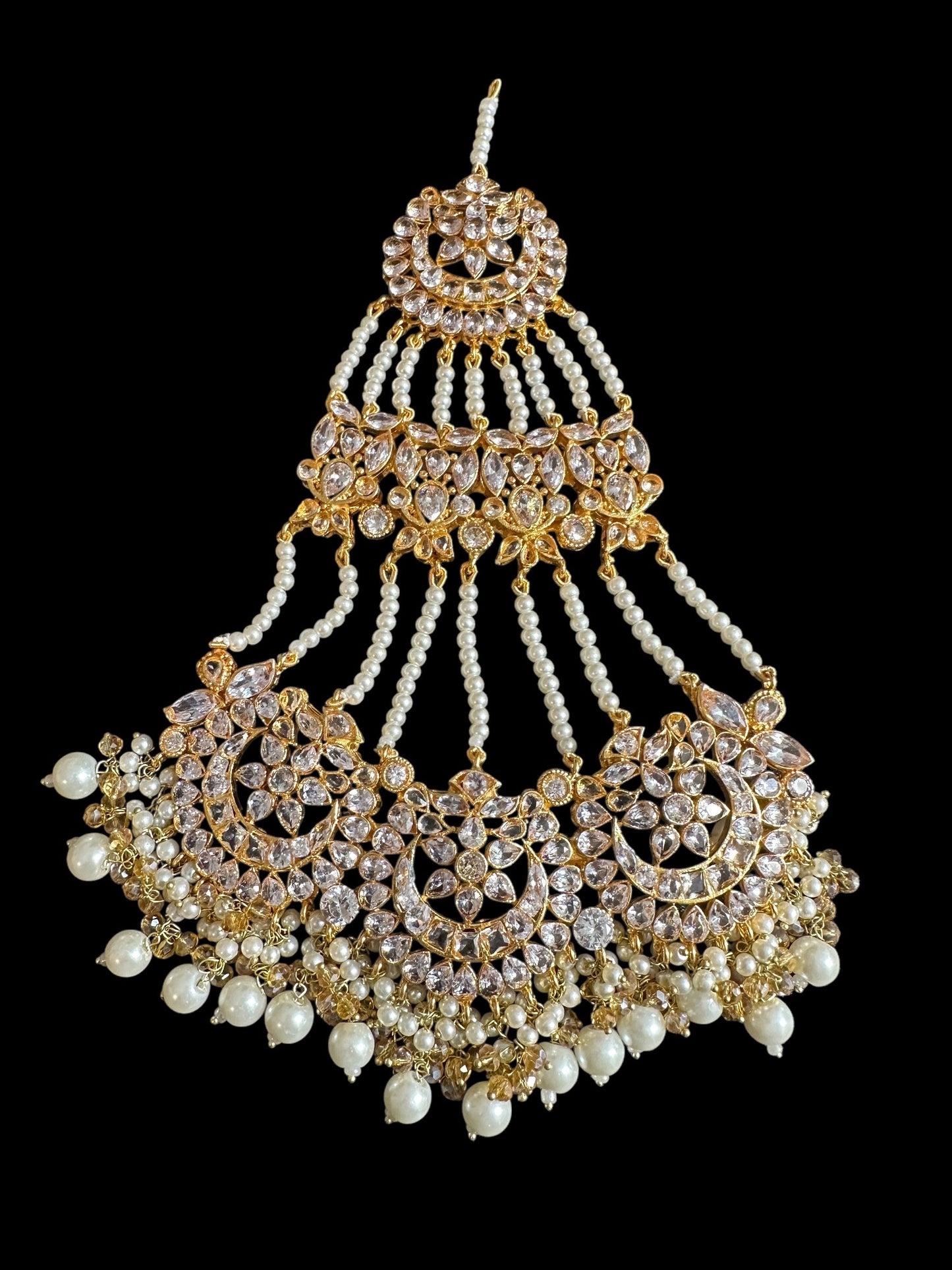 BR477 JIMENA bridal set in zircon and pearls ( SHIPS IN 4 WEEKS )