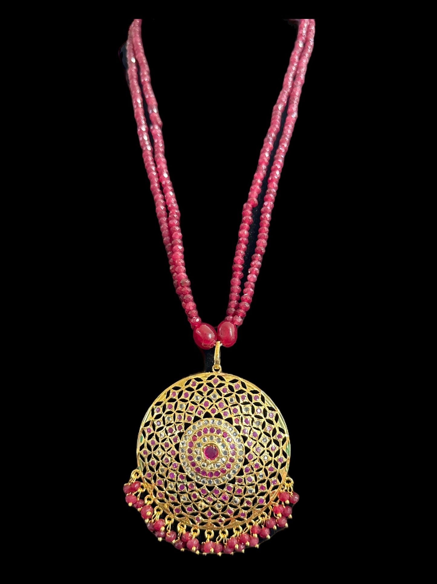 PS355 Ruby jadau pendant set ( READY TO SHIP )