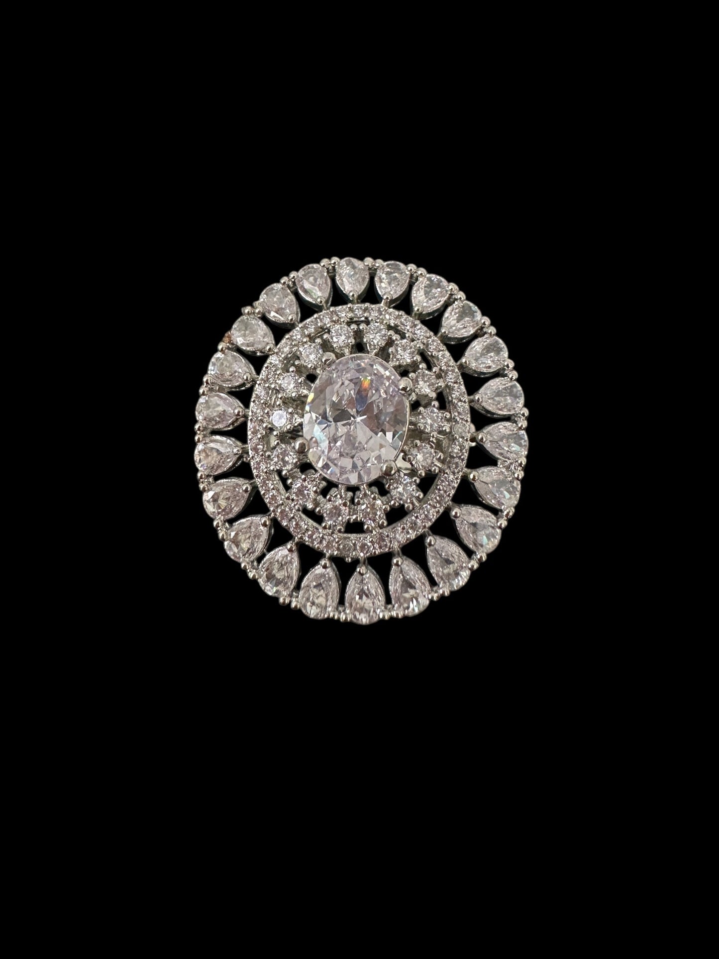 DJR141 Cz silver plated ring ( READY TO SHIP)