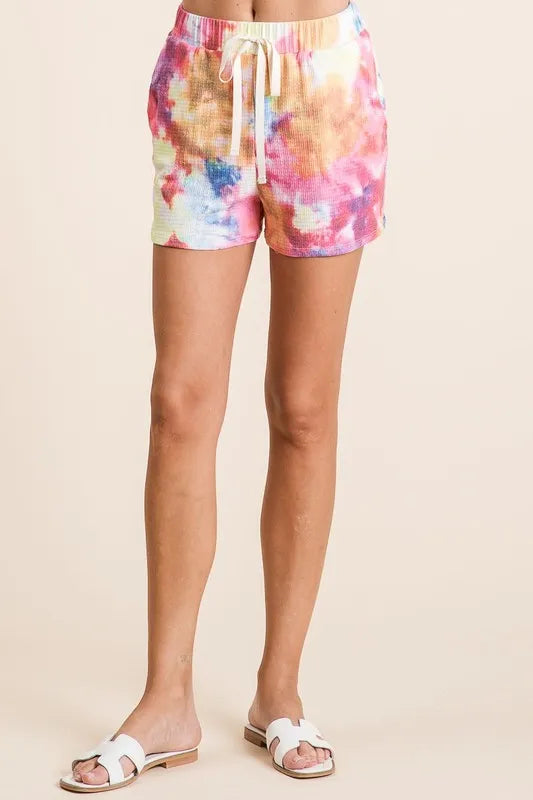 BiBi Tie Dye French Terry Casual Shorts