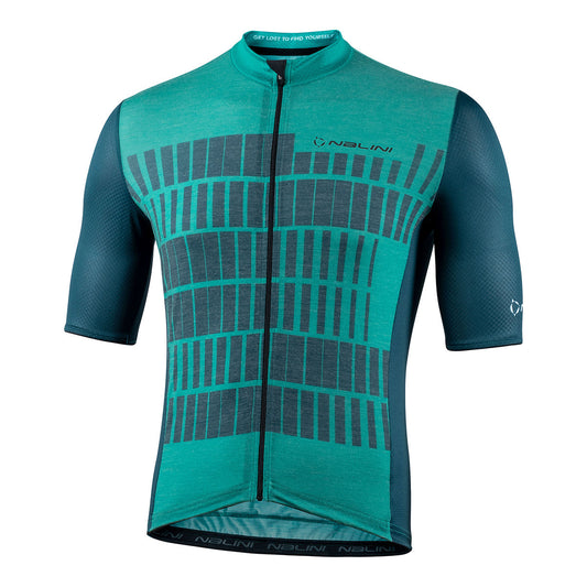 Nalini BAS WOOL GRAVEL Men's Cycling Jersey (Aquamarine/Navy Blue) S, M, 2XL
