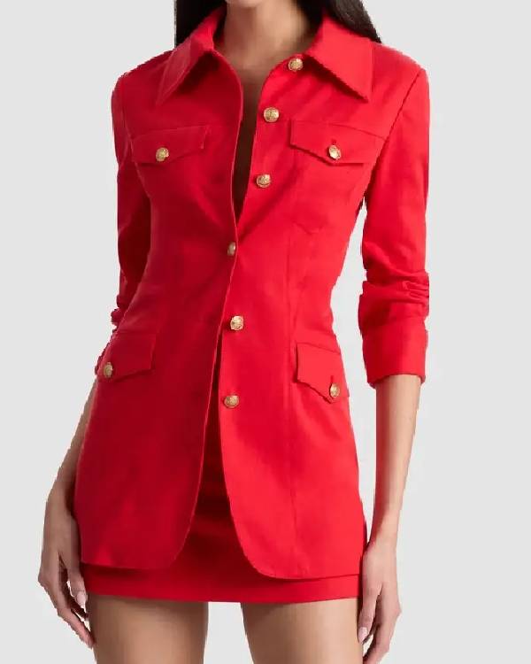 The View 2025 Sara Haines Red Shirt Jacket