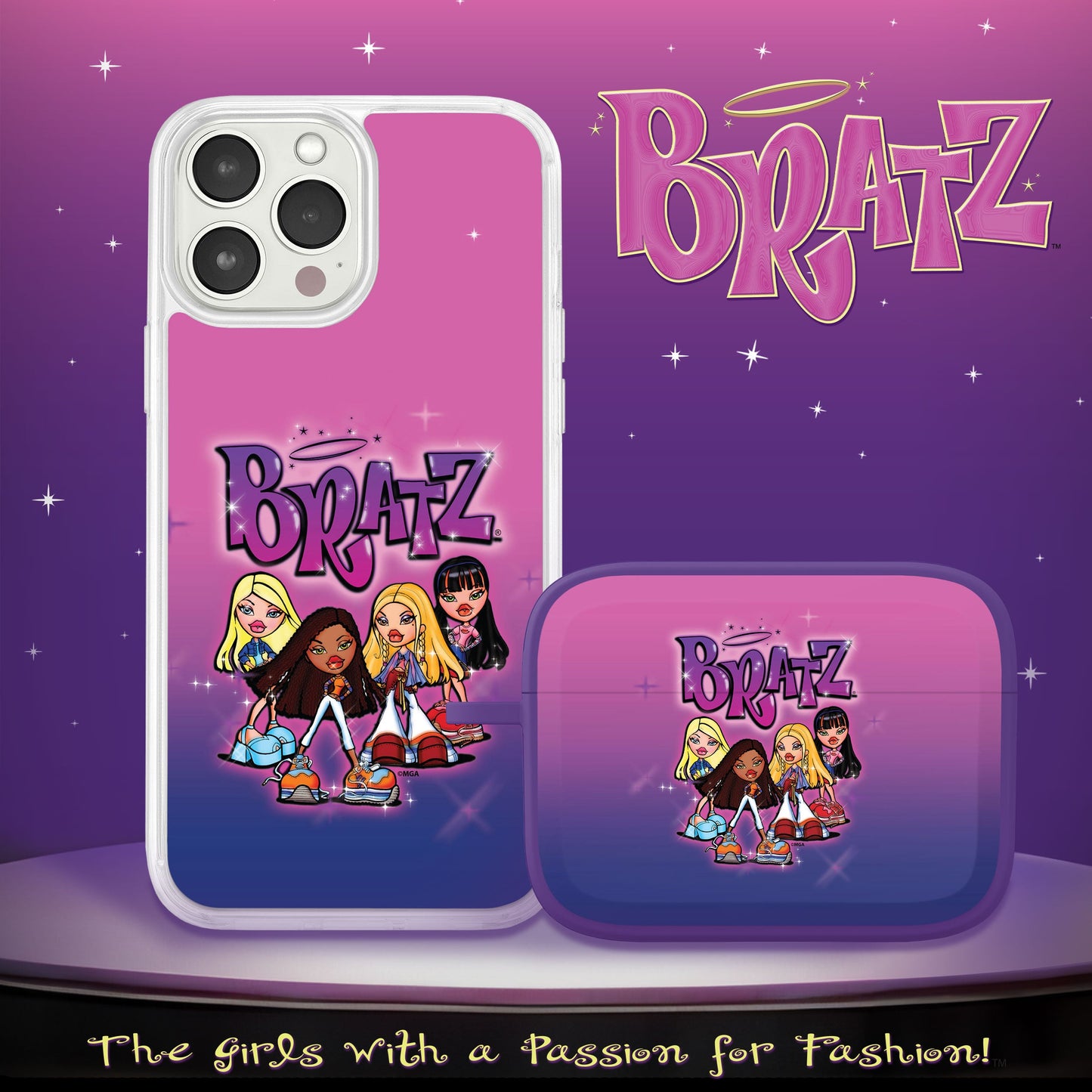 Bratz® Classic HD Apple iPhone 14 Mag-Safe Phone Case and AirPods AirPods Pro Combo Package
