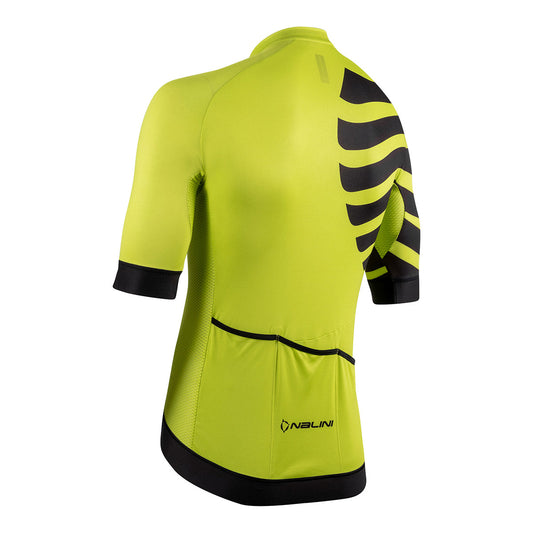 Nalini BAS STRIPES Men's Cycling Jersey (Fluro Yellow/Black) S, 2XL
