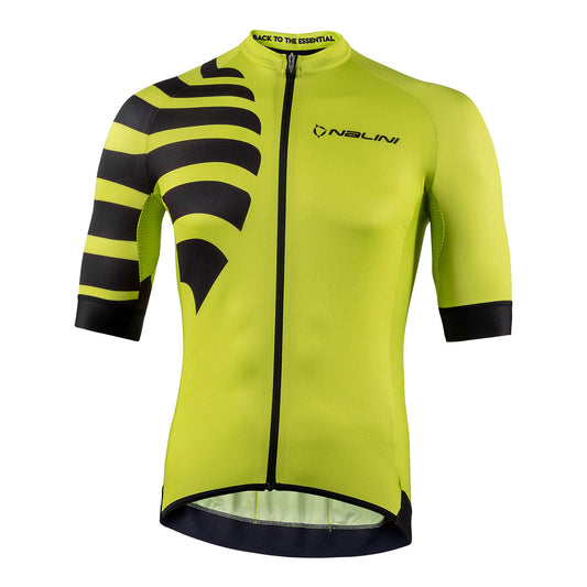 Nalini BAS STRIPES Men's Cycling Jersey (Fluro Yellow/Black) S, 2XL
