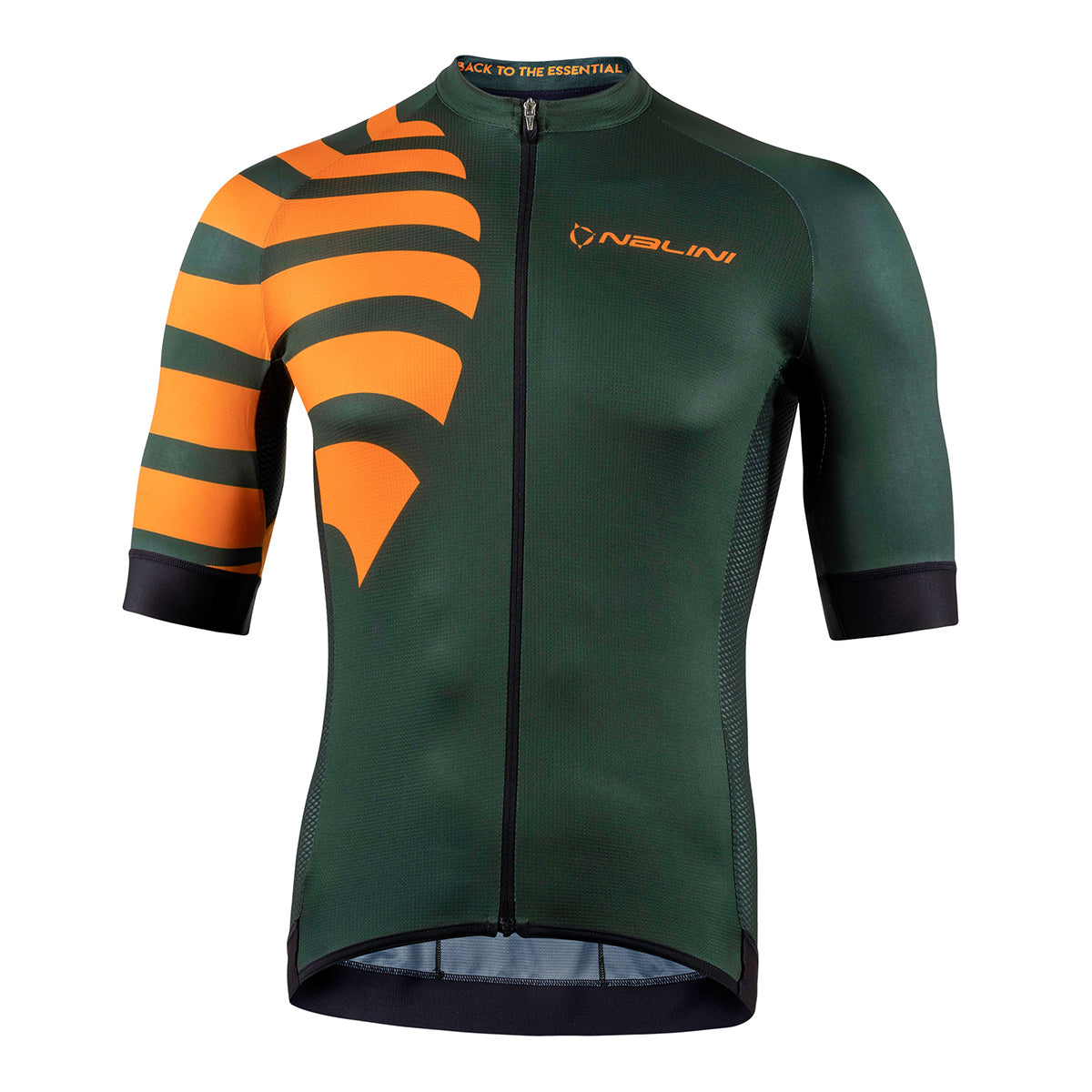 Nalini BAS STRIPES Men's Cycling Jersey (Forest Green/Papaya Orange) S, 2XL, 3XL