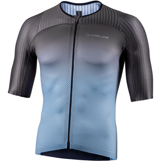 Nalini BAS Ergo Fit Men's Cycling Jersey (Grey/Light Blue) 3XL