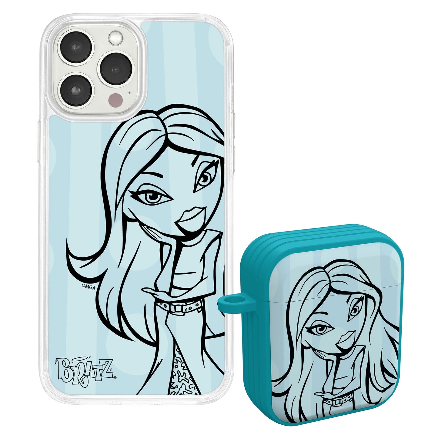 Bratz® Passion For Fashion HD Apple iPhone 14 Mag-Safe Phone Case and AirPods Gen 1 & 2 Combo Package