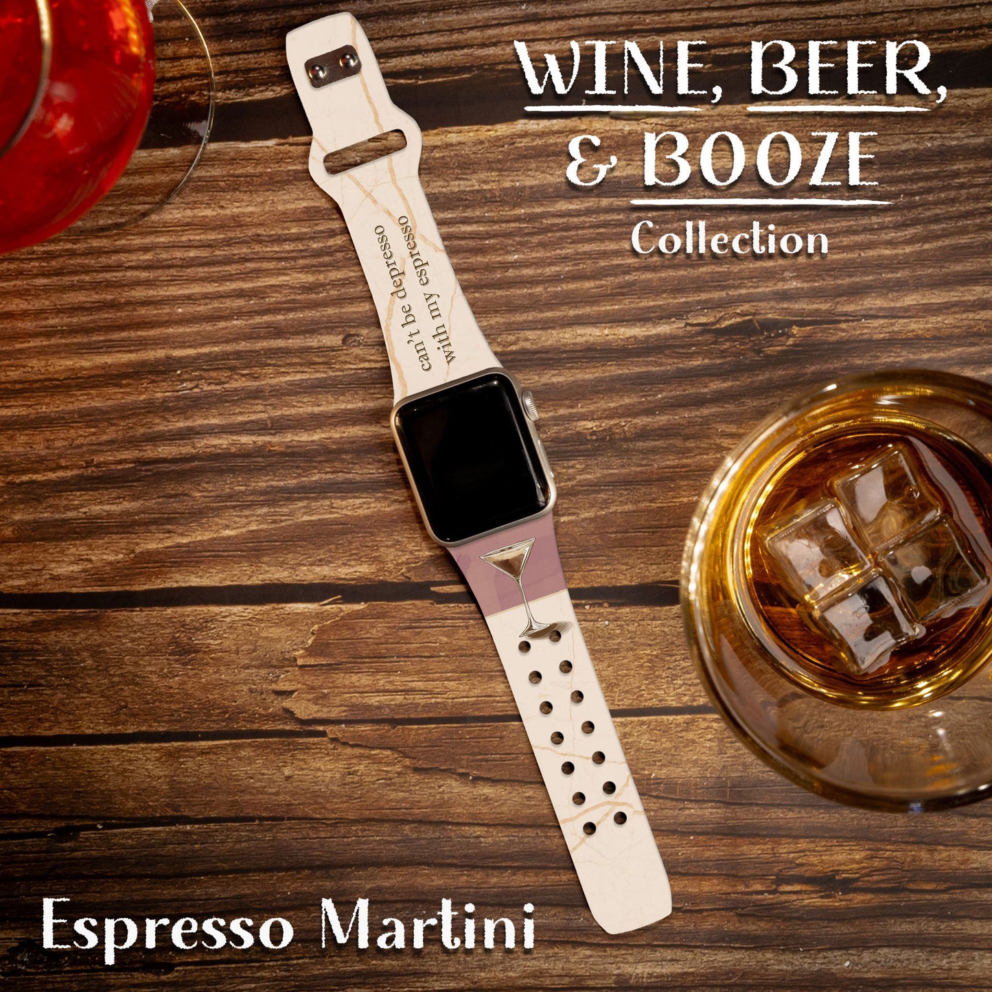Wine, Beer, & Booze HD Apple Watch Band