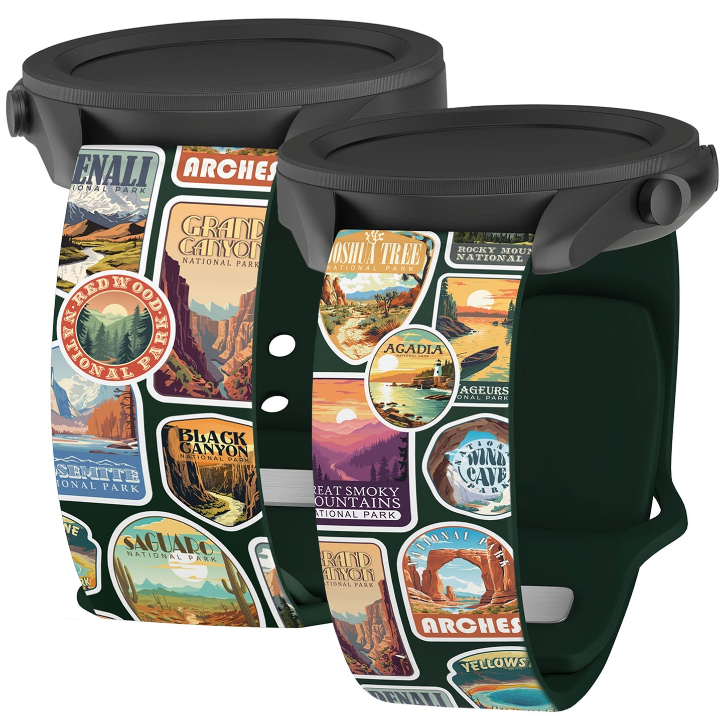 National Parks Stickers HD Watchband for Samsung, Garmin, Fossil, and More