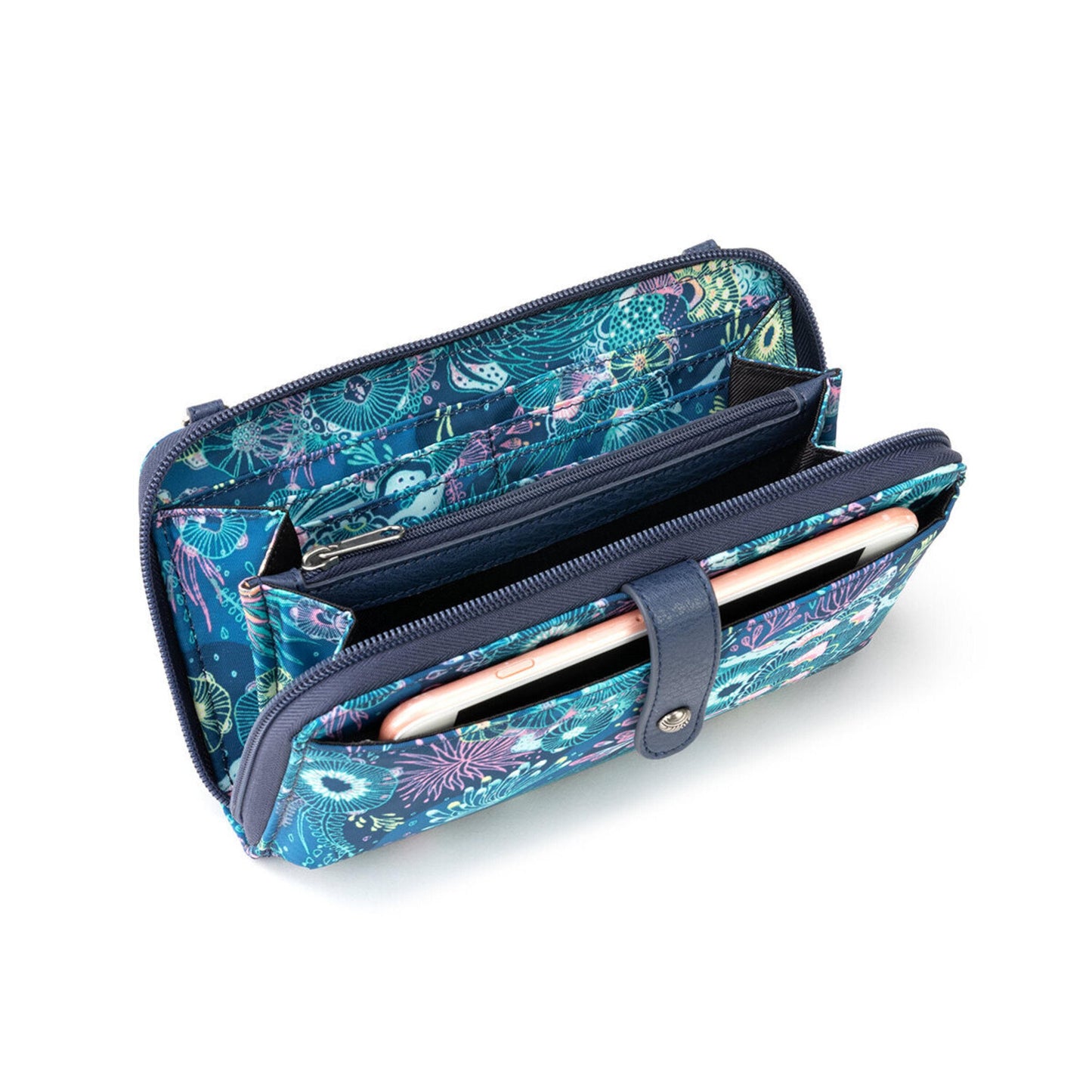 Smartphone Wallet - EcoTwill - Royal Blue Seascape