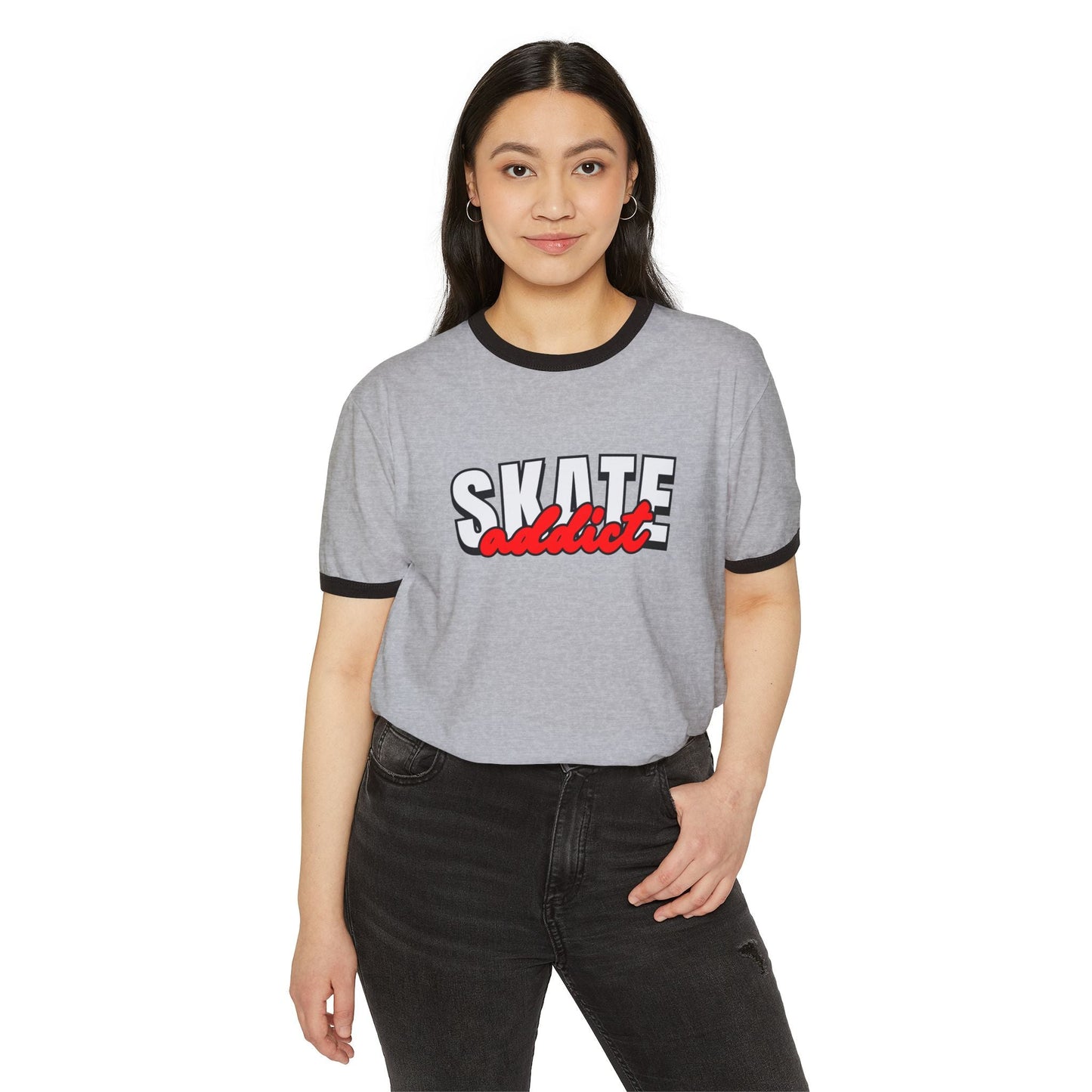 Skate Addict Unisex Cotton Ringer T-Shirt