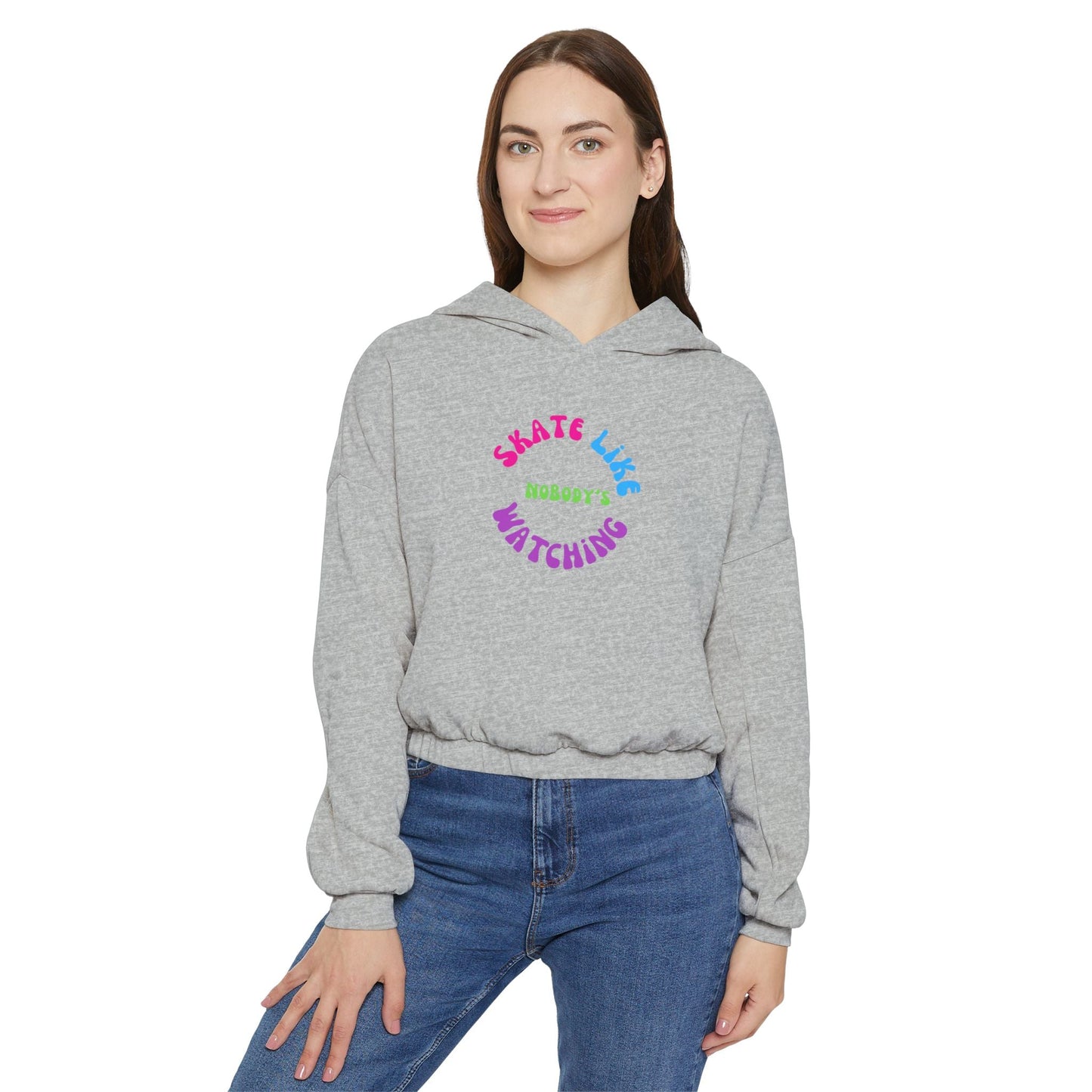 Women’s Cropped Colorful Skate Like Nobody's Watching Hoodie