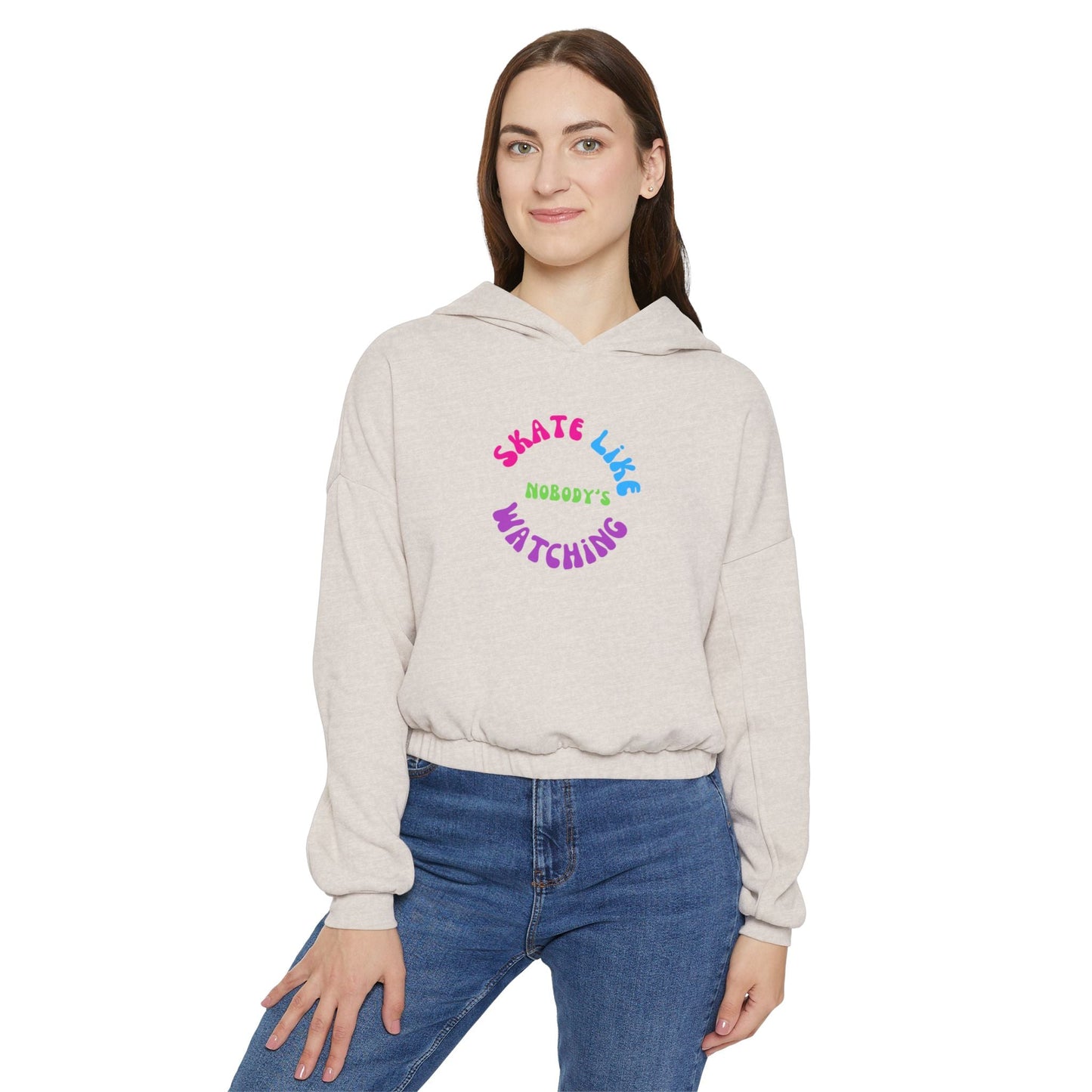 Women’s Cropped Colorful Skate Like Nobody's Watching Hoodie