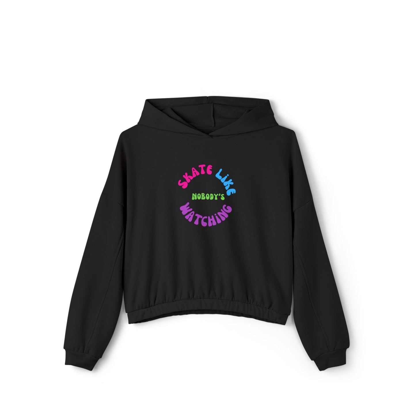 Women’s Cropped Colorful Skate Like Nobody's Watching Hoodie