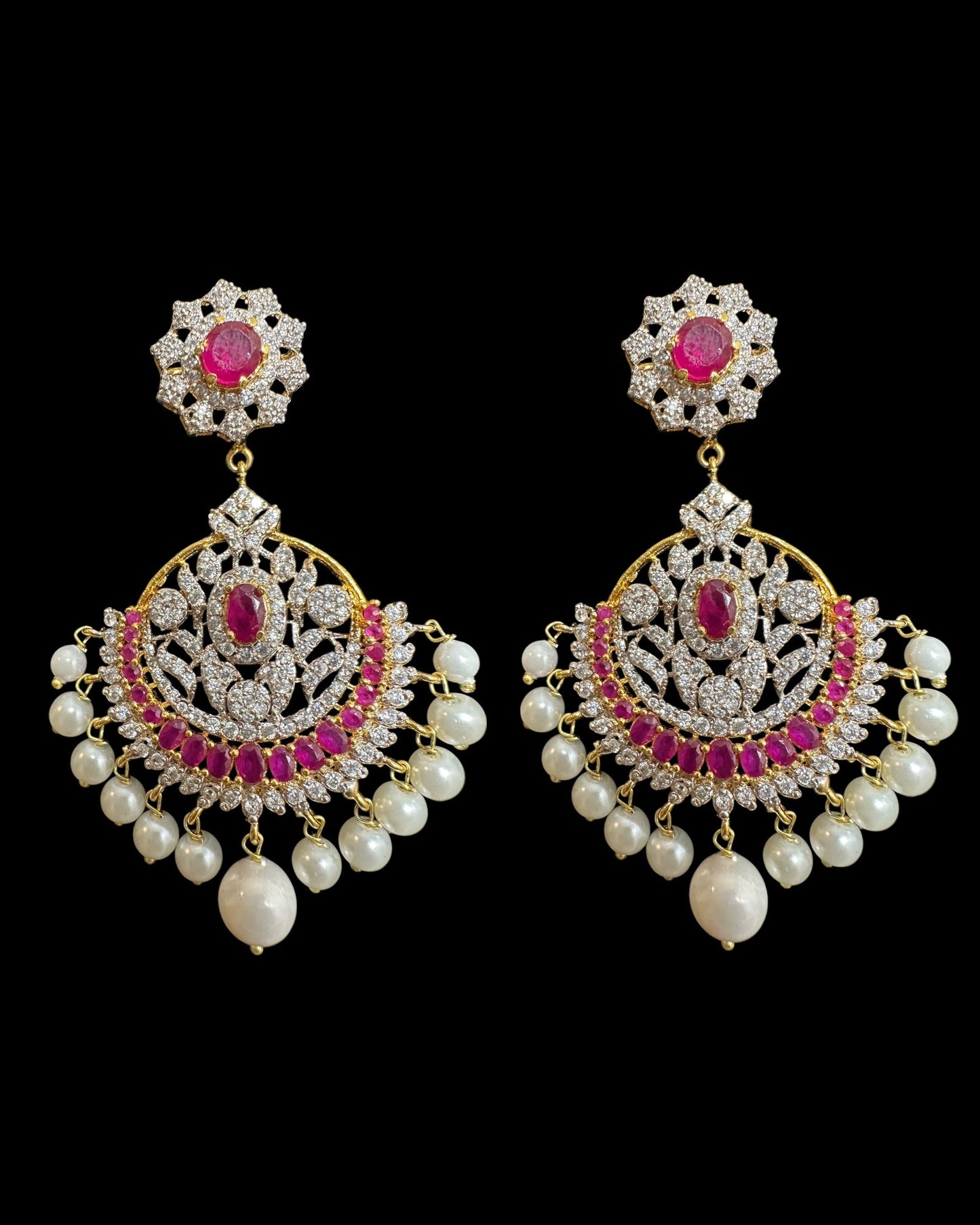 BR492 AMITA bridal set in ruby ( SHIPS IN 4 WEEKS )