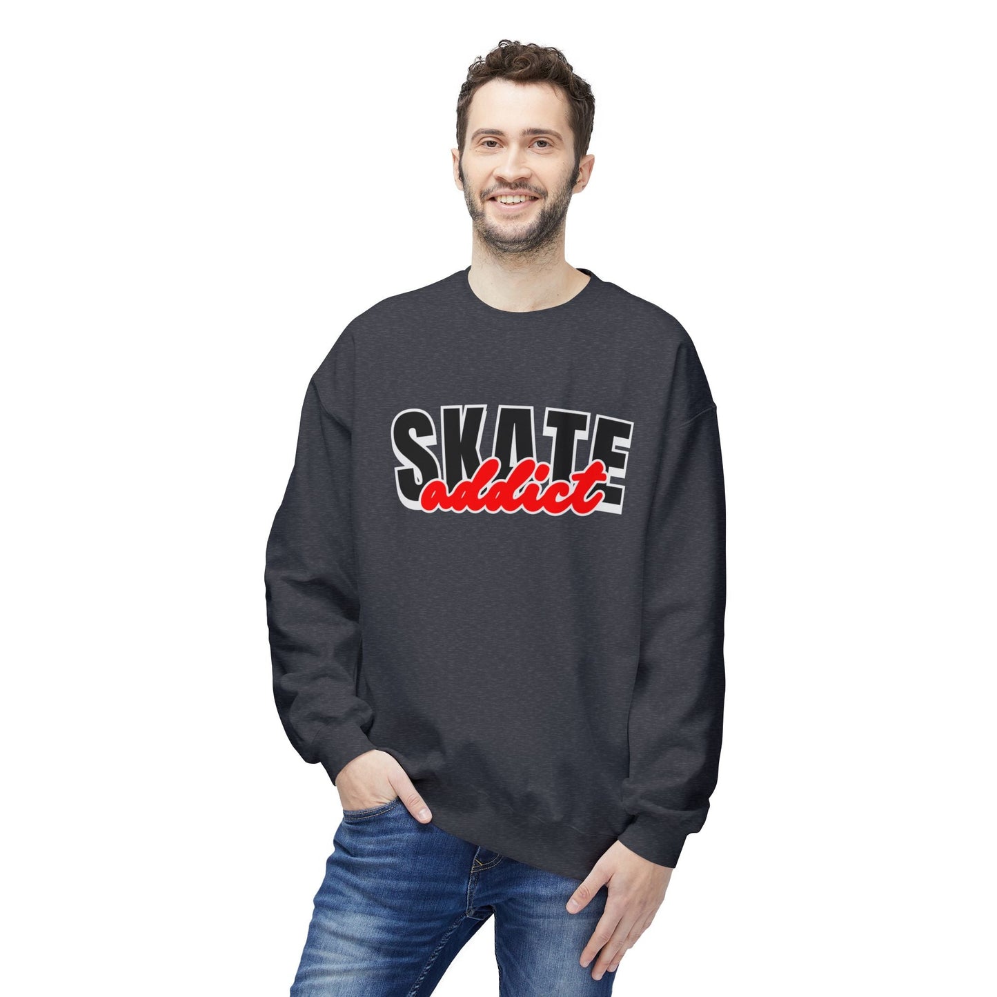Skate Addict Unisex Fleece Crewneck Sweatshirt