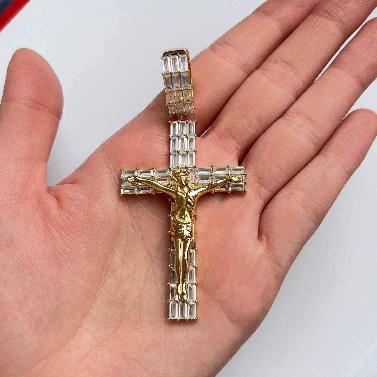 14K Gold Finish Jesus Crucifix Pendant
