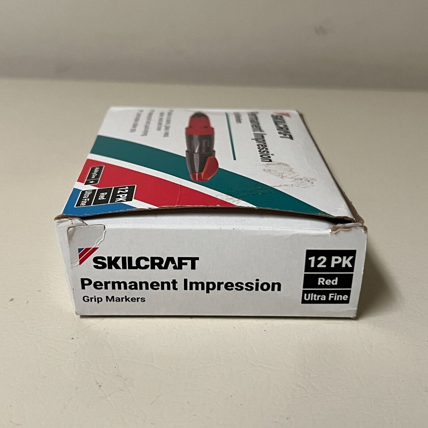 Skilcraft NSN5203889 Permanent Marker - Ultra Fine Tip, Red - Pack of 12