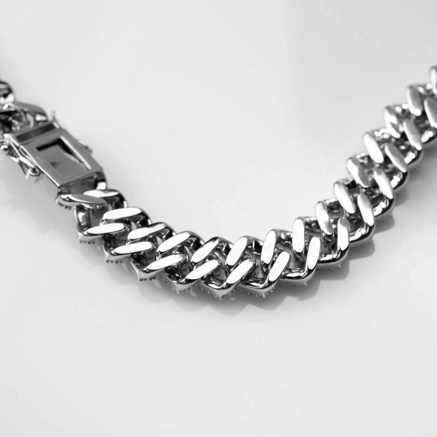 23.97ct Moissanite Real Miami Cuban Link Chain Iced Hip Hop 925 Silver Necklace