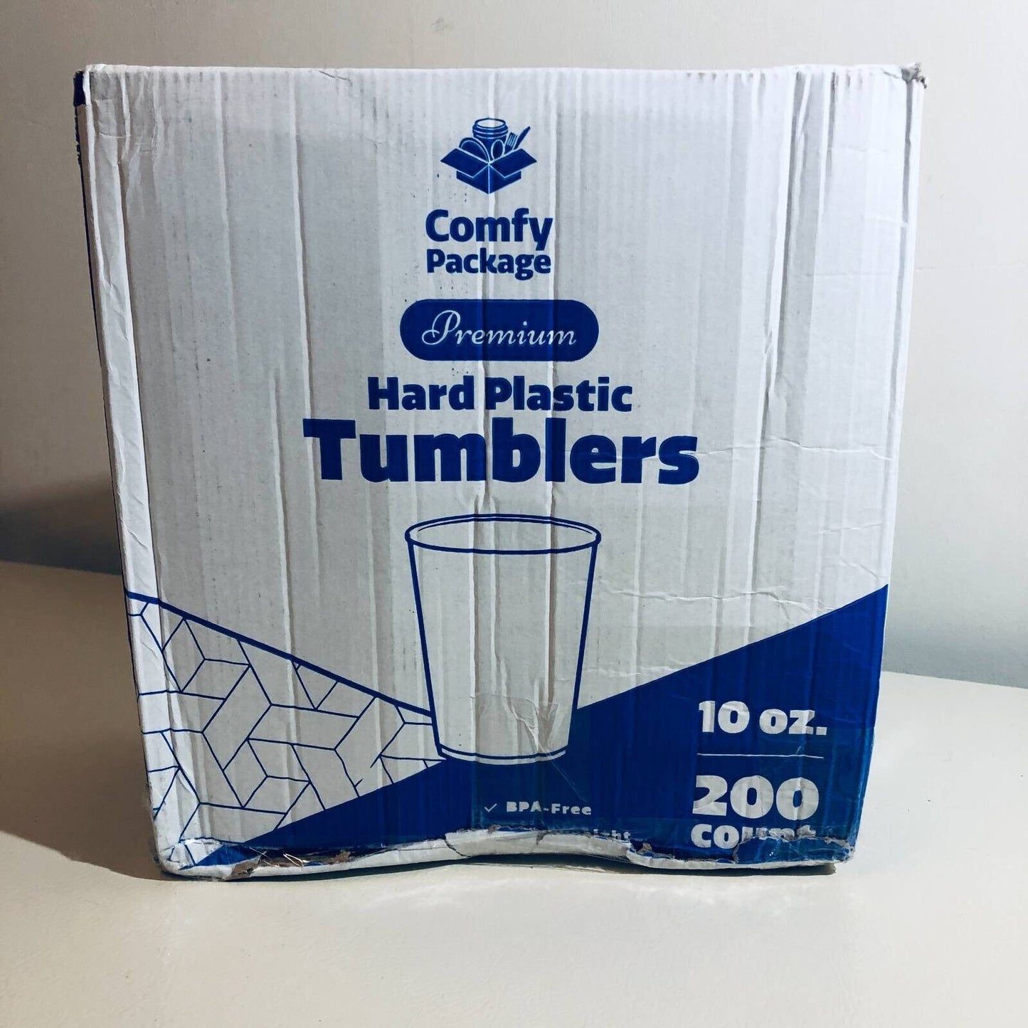 Comfy Package Premium Hard Plastic Tumblers 200 Count BPA Free Heavyweight New